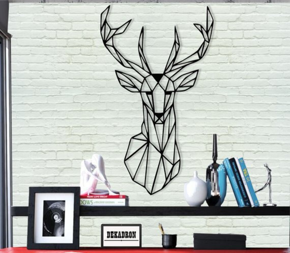 Geometric Deer Wall Art Vinyl Wall Decal Home Wall Decal Etsy