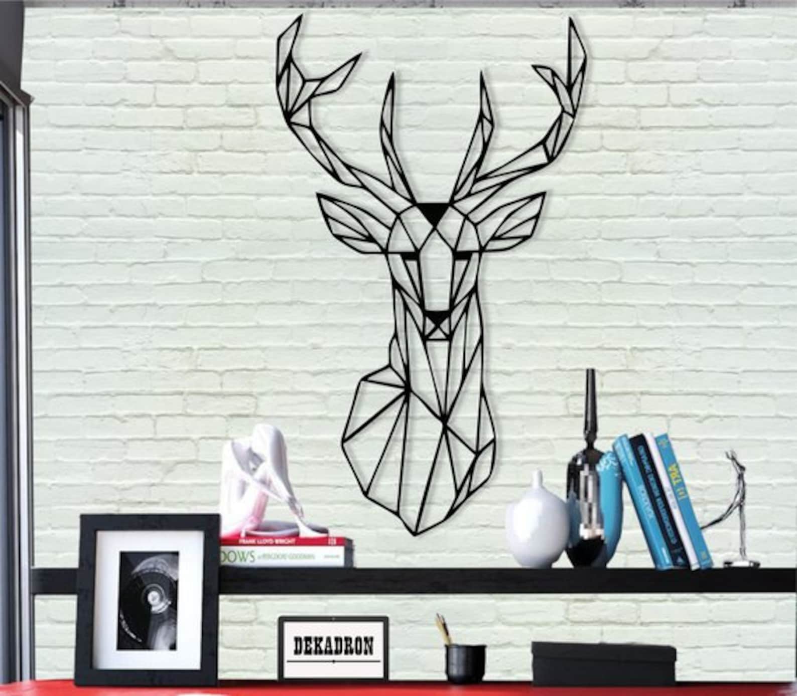 Geometric Deer Wall Art Vinyl Wall Decal Home Wall Decal Etsy