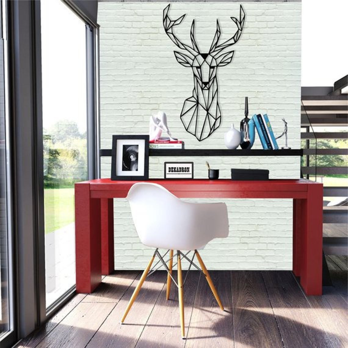 Geometric Deer Wall Art Vinyl Wall Decal Home Wall Decal Etsy