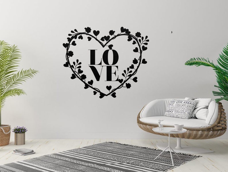 Ornament Heart Wall Art - Vinyl Wall Decal - Home Wall Decal - Living ...