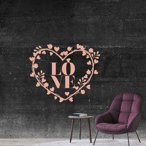 Ornament Heart Wall Art - Vinyl Wall Decal - Home Wall Decal - Living ...