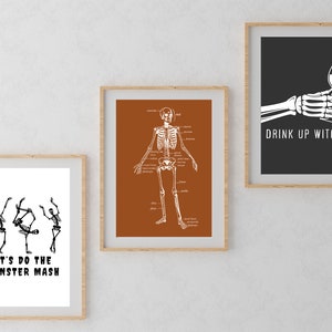Halloween Printable Art| Skeleton Art | Skeleton Bundle | Halloween Decor | Skeleton Digital Prints| Halloween Prints | Halloween Art