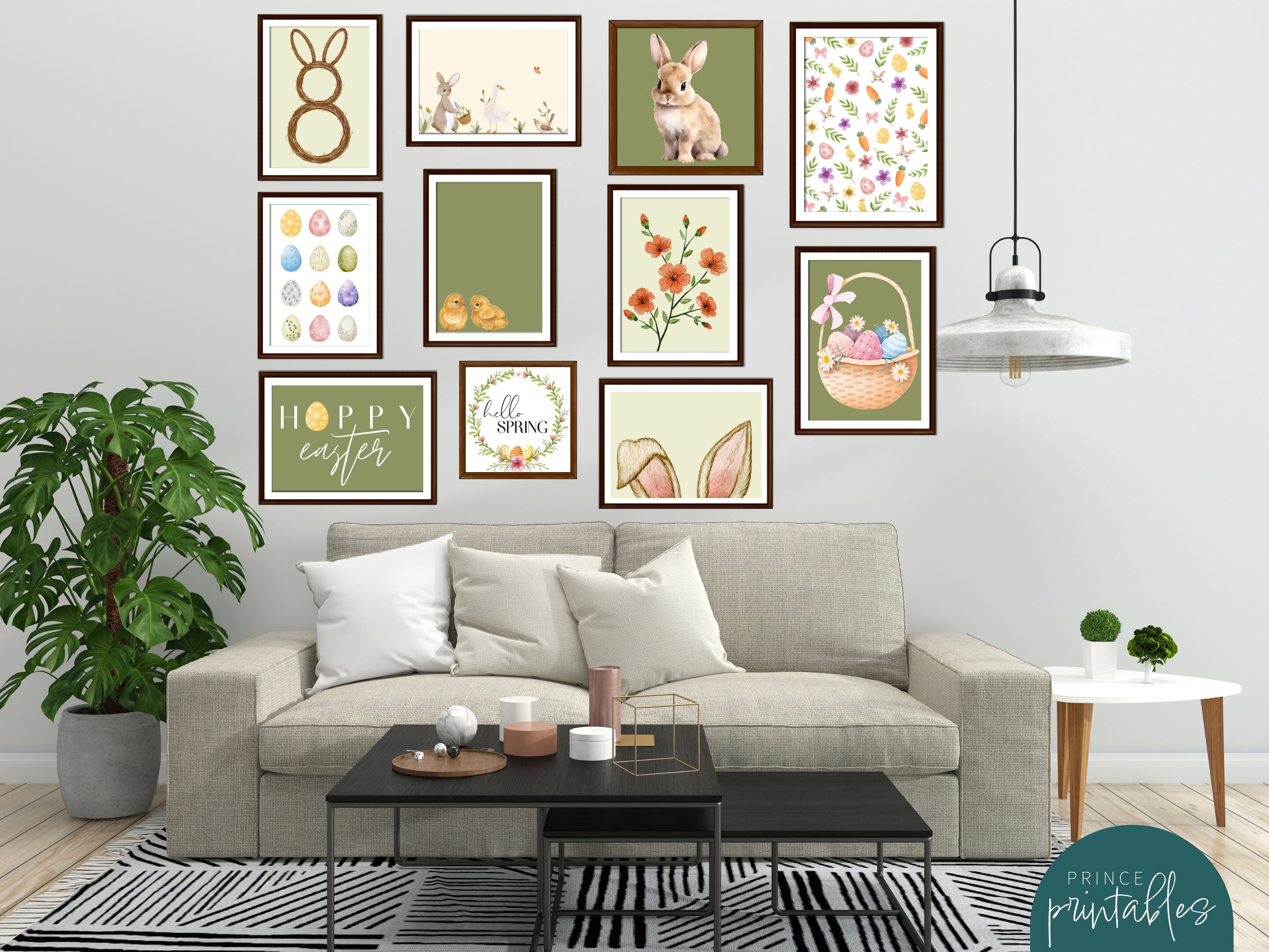 Easter Prints | Set of 11 Prints | Green Prints | Bunnies | Spring ...