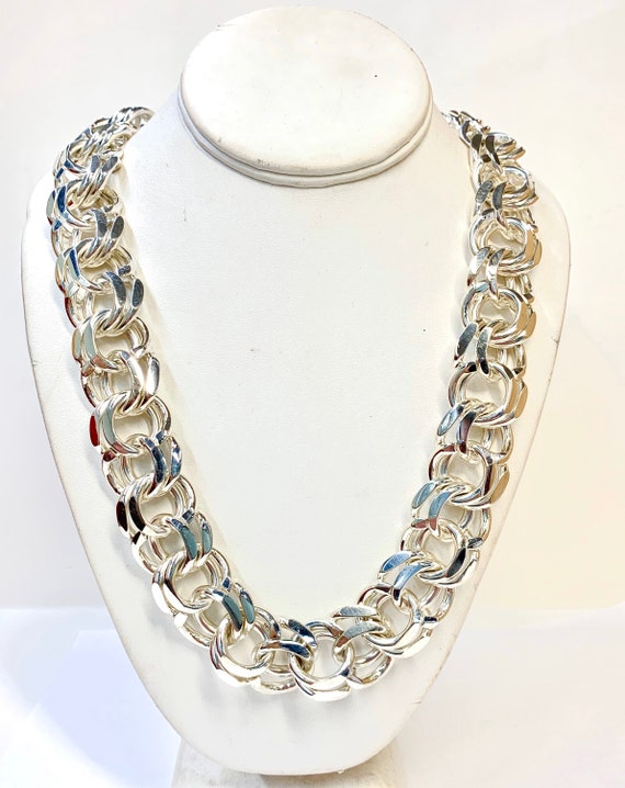 925 Sterling Silver Custom Made Chino Link Chain Heavy Silver