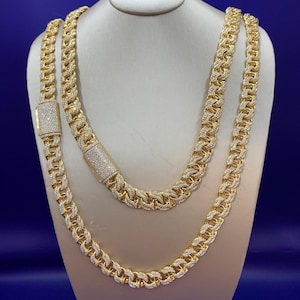 Moissanite silver  Chino link Chain