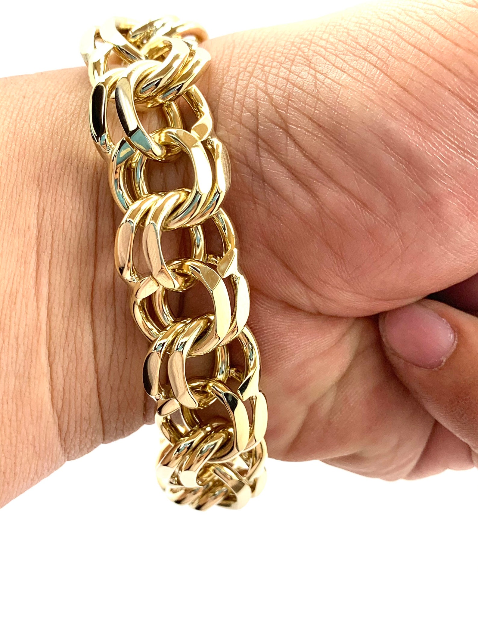 10 K Solid Gold Chino Link Bracelet Man ID Bracelet Etsy