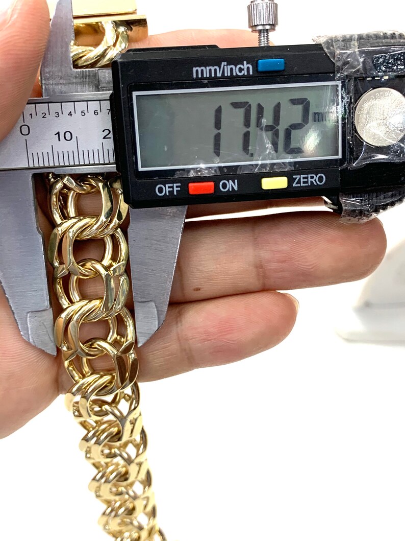 10 K Solid Gold Chino Link Bracelet Man ID Bracelet Etsy