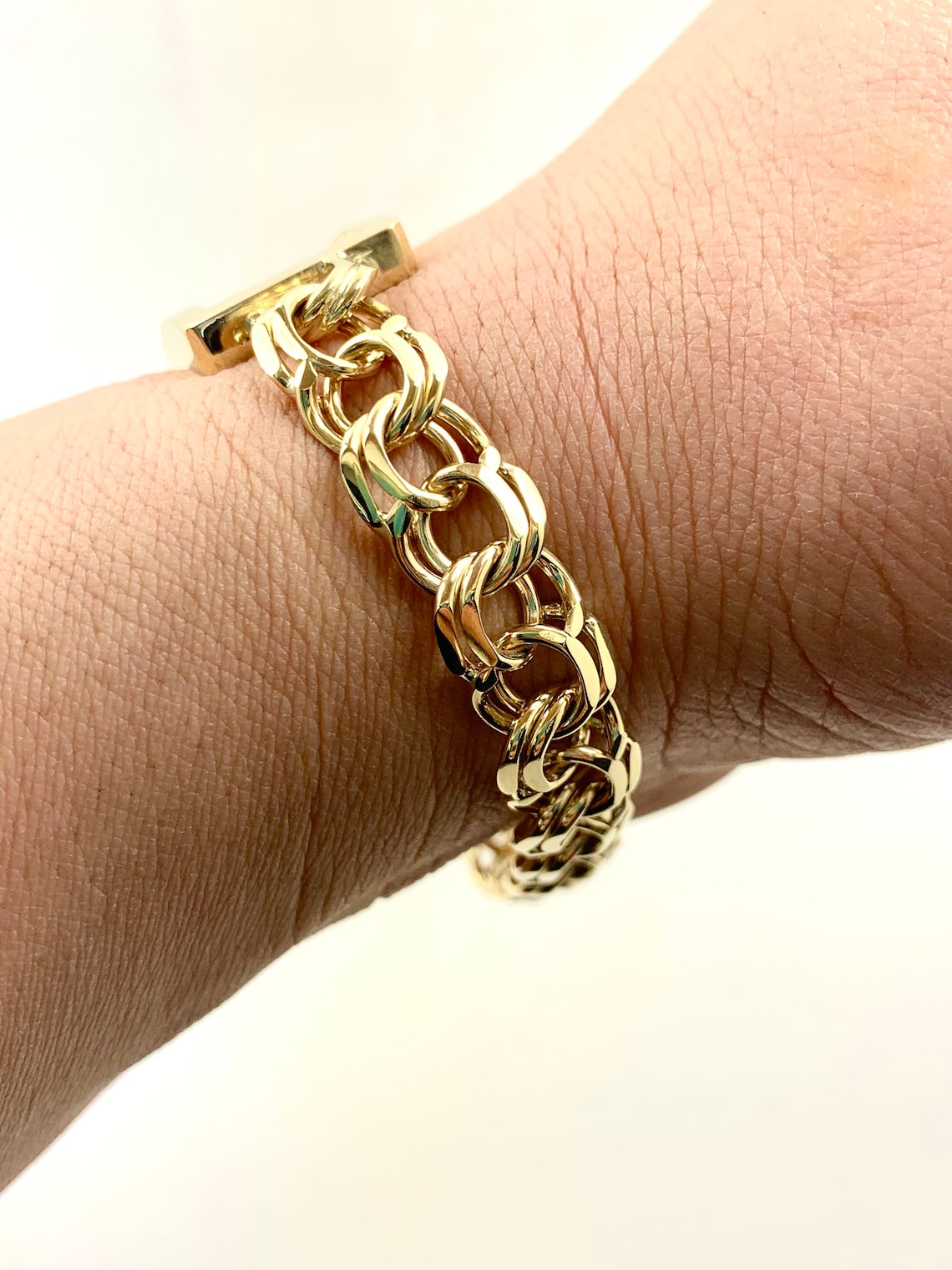 10 K Chino Link Bracelet Custom Hand Made Etsy