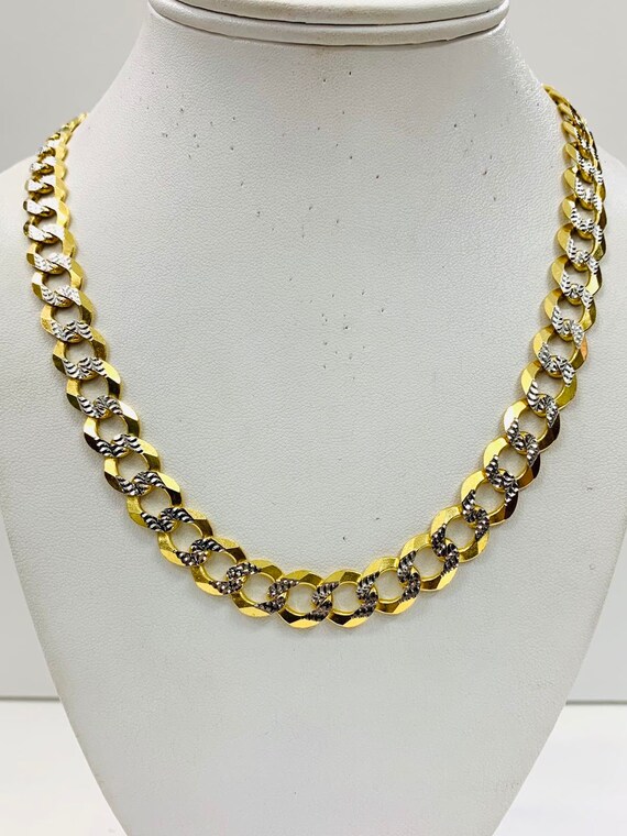 10 Karat Gold Cuban Links Diamonds Cut 