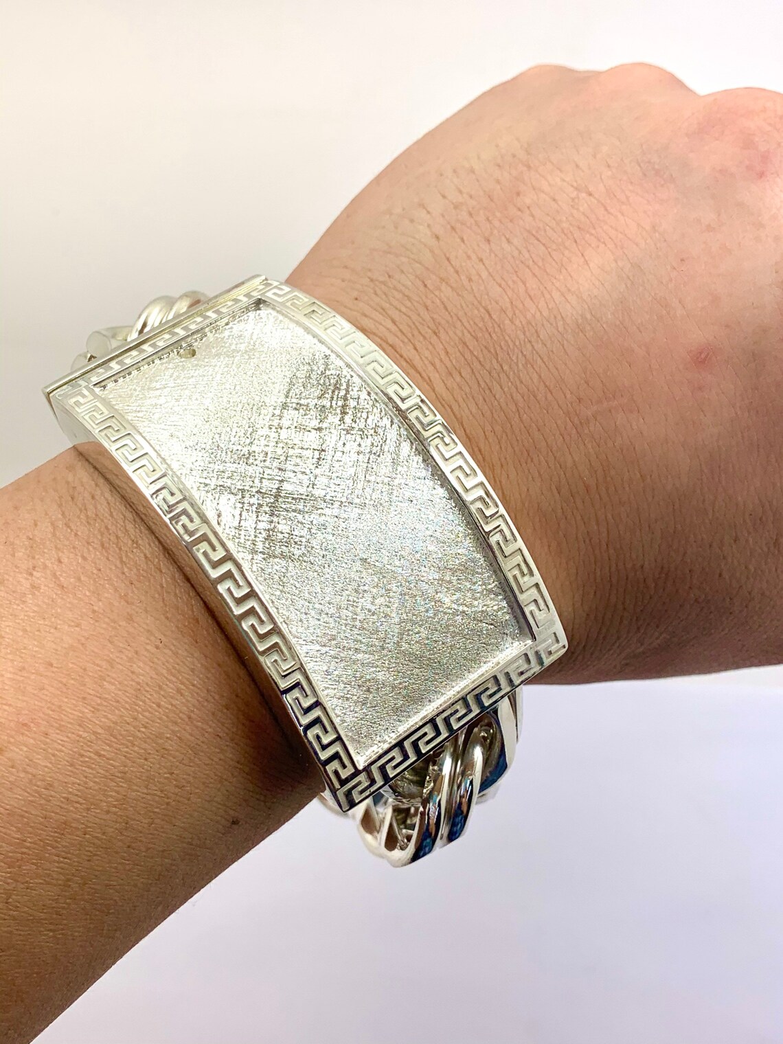 925 sterling silver custom chino link man bracelet | Etsy