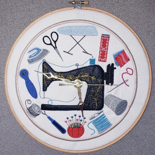 Machine Embroidery Clock Face Designs Etsy