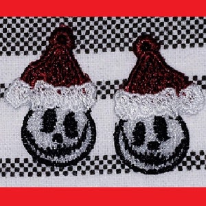 Digital Pattern - 1 set SANTA Jack FSL Ohrringe Maschinenstickerei Digital Design