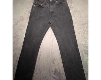 Vtg Levi's 505 Regular Fit Jeans Mens 30x32 Faded Black Straight 90s Grunge USA