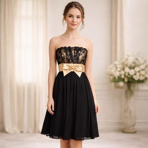 jessica mcclintock black and gold dress Vintage PinCouture