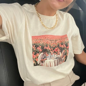Original Art Graphic Tee - &quot;Teatime in the Tulips&quot; by Linz Sepe
