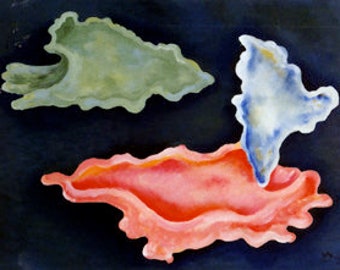 Acrylic painting "forms in contact", 1999