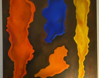Acrylic painting "forms of energy", 1998