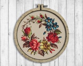 Vintage Wreath Cross Stitch Pattern, Flowers Cross Stitch Pattern, Vintage Flowers, Flowers Wreath, Modern Embroidery Flowers, Decor Flowers