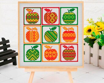 Apple Cross Stitch Etsy