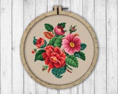Vintage Wild Roses Cross Stitch Pattern, Embroidery Rose, Rose Cross Stitch Pattern, Flowers Cross Stitch Pattern, Embroidery Flowers