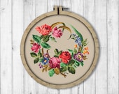 Vintage Wreath 10 Cross Stitch Pattern, Roses Cross Stitch Pattern, Flower Wreath Cross Stitch Pattern, Embroidery Victorian Flowers