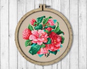 Vintage Bouquet 6 Cross Stitch Pattern, Flowers Cross Stitch Pattern, Berlin Woolwork, Antique Flowers Bouquet, Modern Embroidery Flowers
