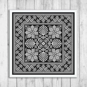 Cross Stitch Pattern Sampler, Modern Cross Stitch Pattern, Folk Cross Stitch Pattern, Pineapple Cross Stitch Pattern, Instant Download PDF