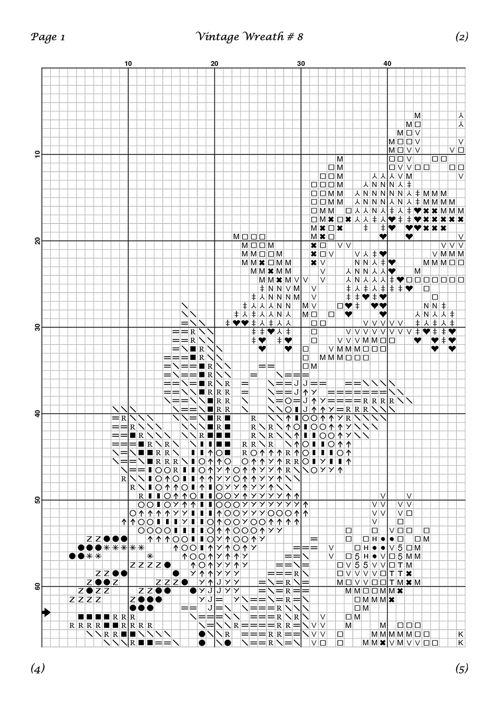 Vintage Wreath 8 Cross Stitch Pattern Flowers Cross Stitch Etsy