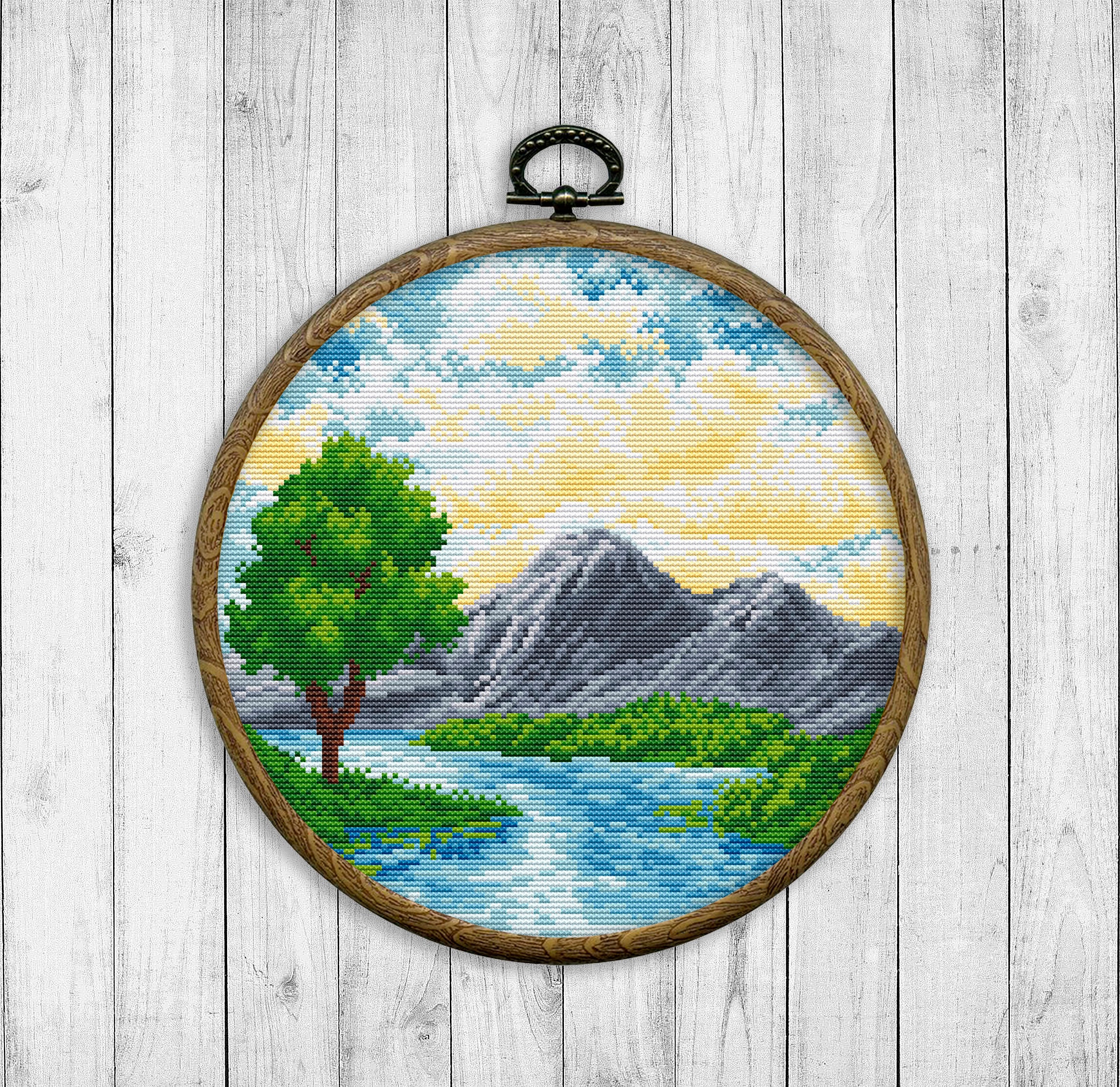 Nature Cross Stitch Pattern Modern Cross Stitch Pattern - Etsy Israel