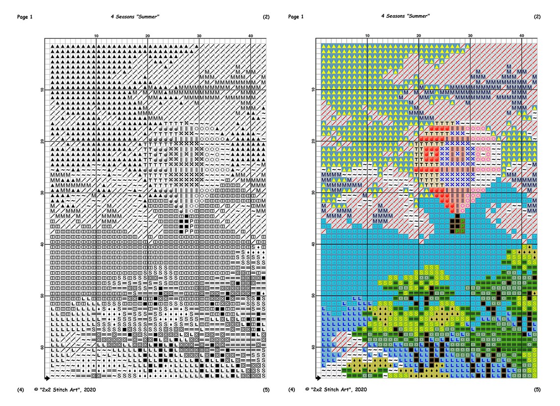 Nature Cross Stitch Pattern Modern Cross Stitch Pattern Etsy
