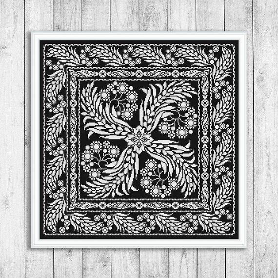 Monochrome Cross Stitch Pattern Sampler Cross Stitch Pattern Etsy