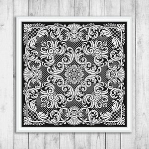 Sampler Cross Stitch Pattern, Modern Cross Stitch Pattern, Lace Modern Embroidery, Monochrome Cross Stitch Pattern, Instant Download PDF