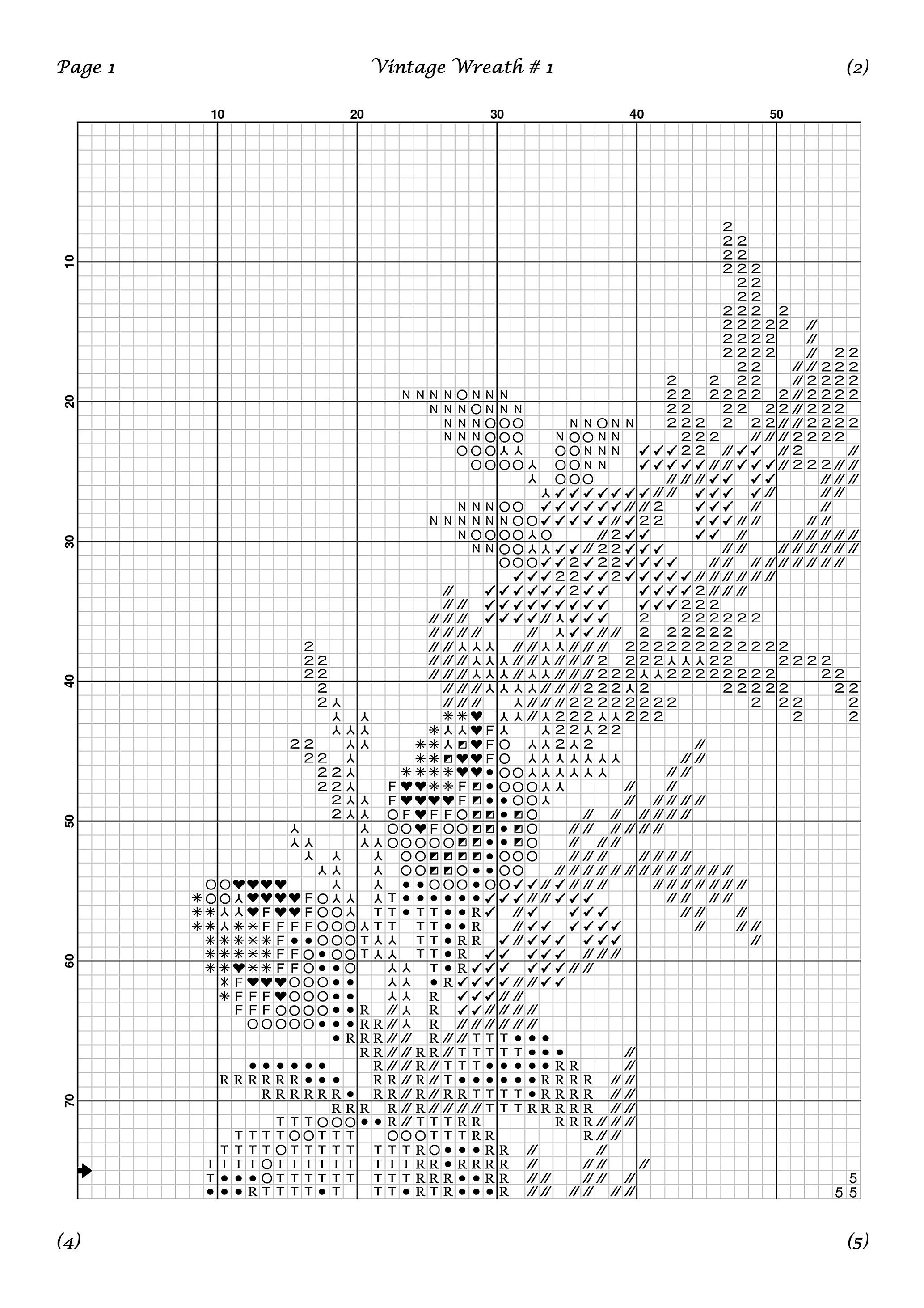 Vintage Wreath 1 Cross Stitch Pattern Antique Flowers Cross Etsy