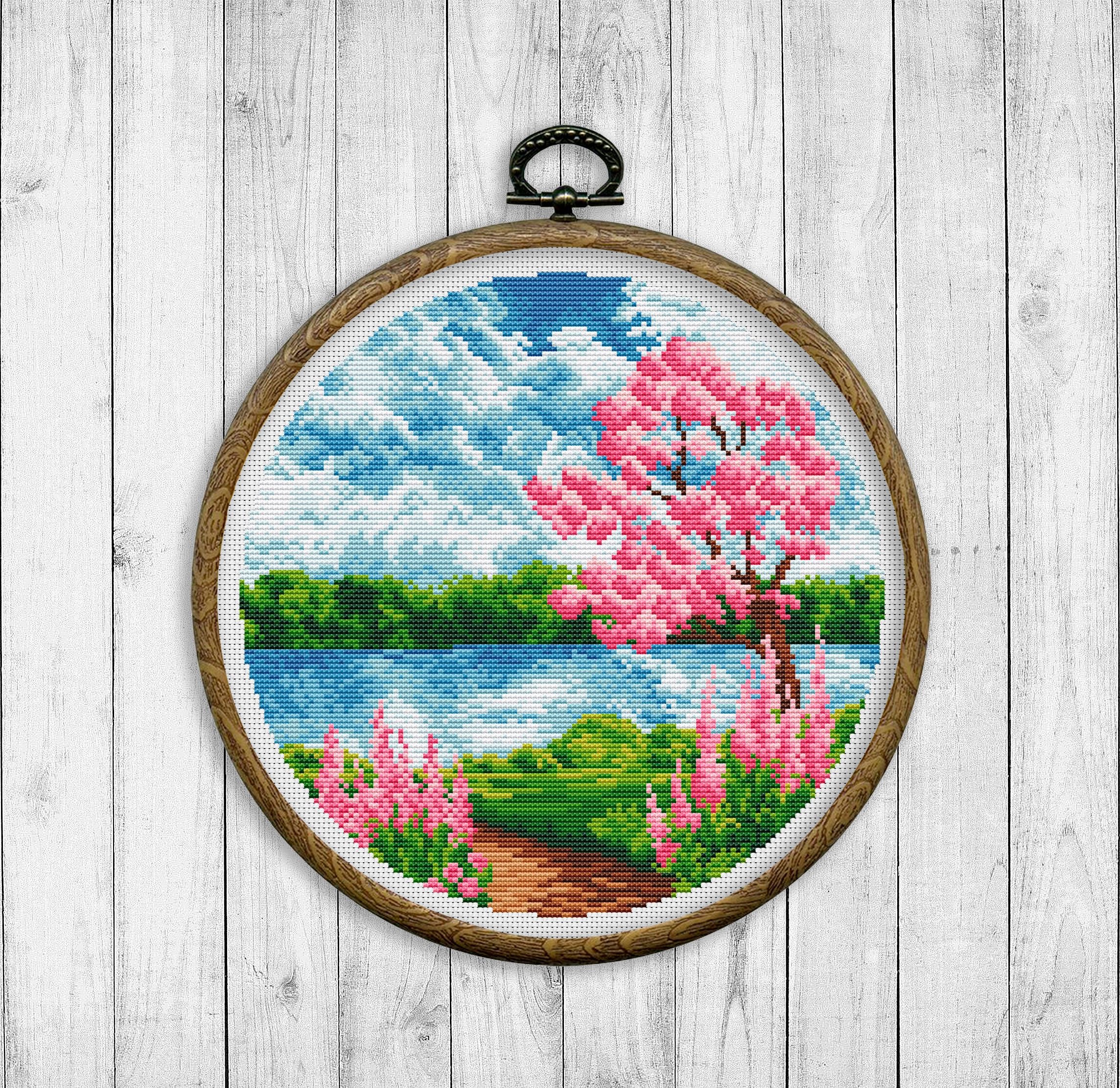 Nature Cross Stitch Pattern, Modern Cross Stitch Pattern, Spring