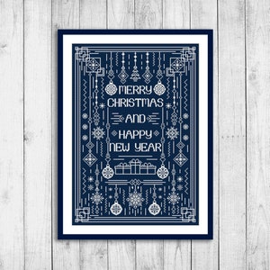 Christmas Cross Stitch Pattern, Modern Cross Stitch Pattern, Holidays Cross Stitch Pattern, Christmas Wishes, Snowflakes, New Year Decor