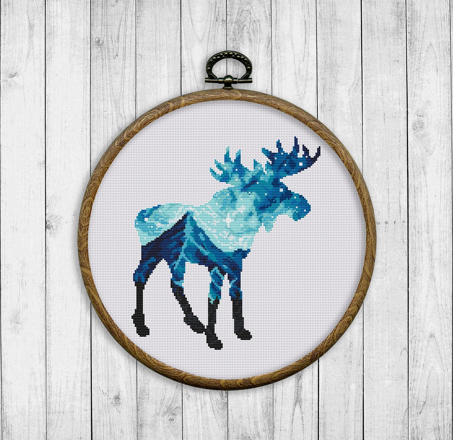 Moose Cross Stitch Pattern Nature Cross Stitch Chart Etsy