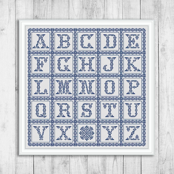 Sampler Cross Stitch Pattern Alphabet Cross Stitch Pattern | Etsy