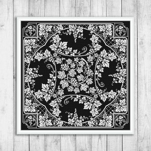 Sampler Cross Stitch Pattern, Grape Modern Cross Stitch Pattern, Monochrome Cross Stitch Pattern, Fruit Embroidery Sampler, Nature, Garden