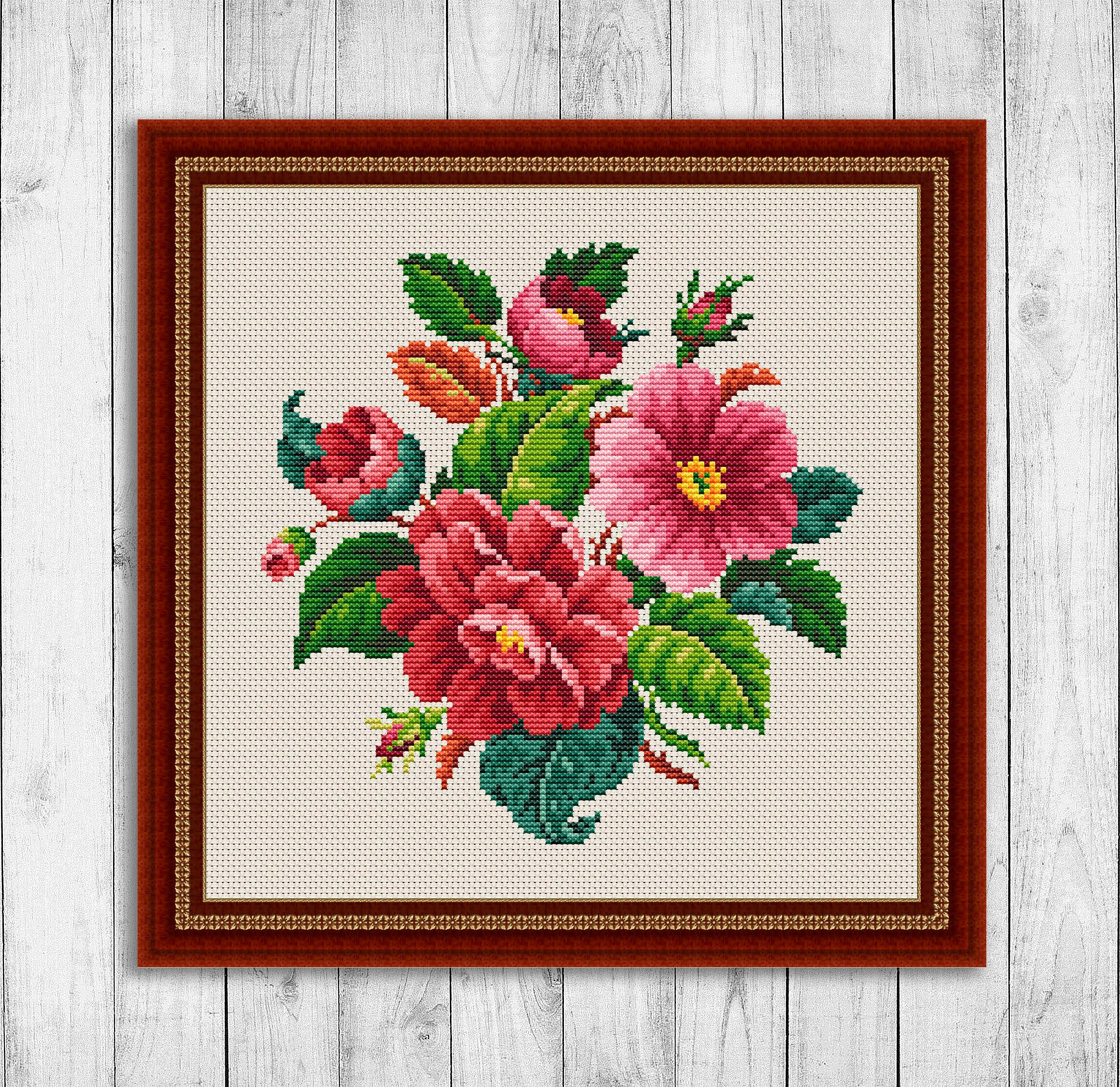 ランウェイモデル✨グッチ ローズ刺繍 ビーズカットソー ジェンダーレス 48 Hand Embroidery Pattern. Set Floral Cross Stitch Designs PDF, JPG