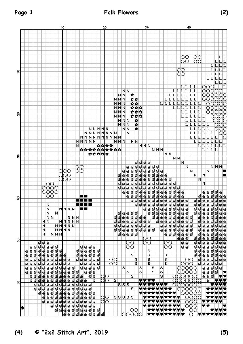 Flowers Cross Stitch Pattern Nature Counted Cross Stitch Etsy