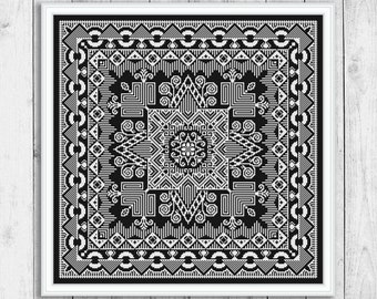 Cross Stitch Pattern Sampler, Modern Cross Stitch Pattern, Folk Cross Stitch Pattern, Flower Cross Stitch Pattern, Instant Download PDF