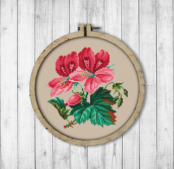 トップス MEDI VINTAGE FLOWER EMBROIDERY AMERI Vintage Flowers # 2 Cross Stitch Pattern, Flower Cross Stitch