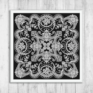 Sampler Cross Stitch Pattern, Monochrome Cross Stitch Pattern, Flower Cross Stitch Pattern, Rose Modern Cross Stitch Pattern, Nature, Floral