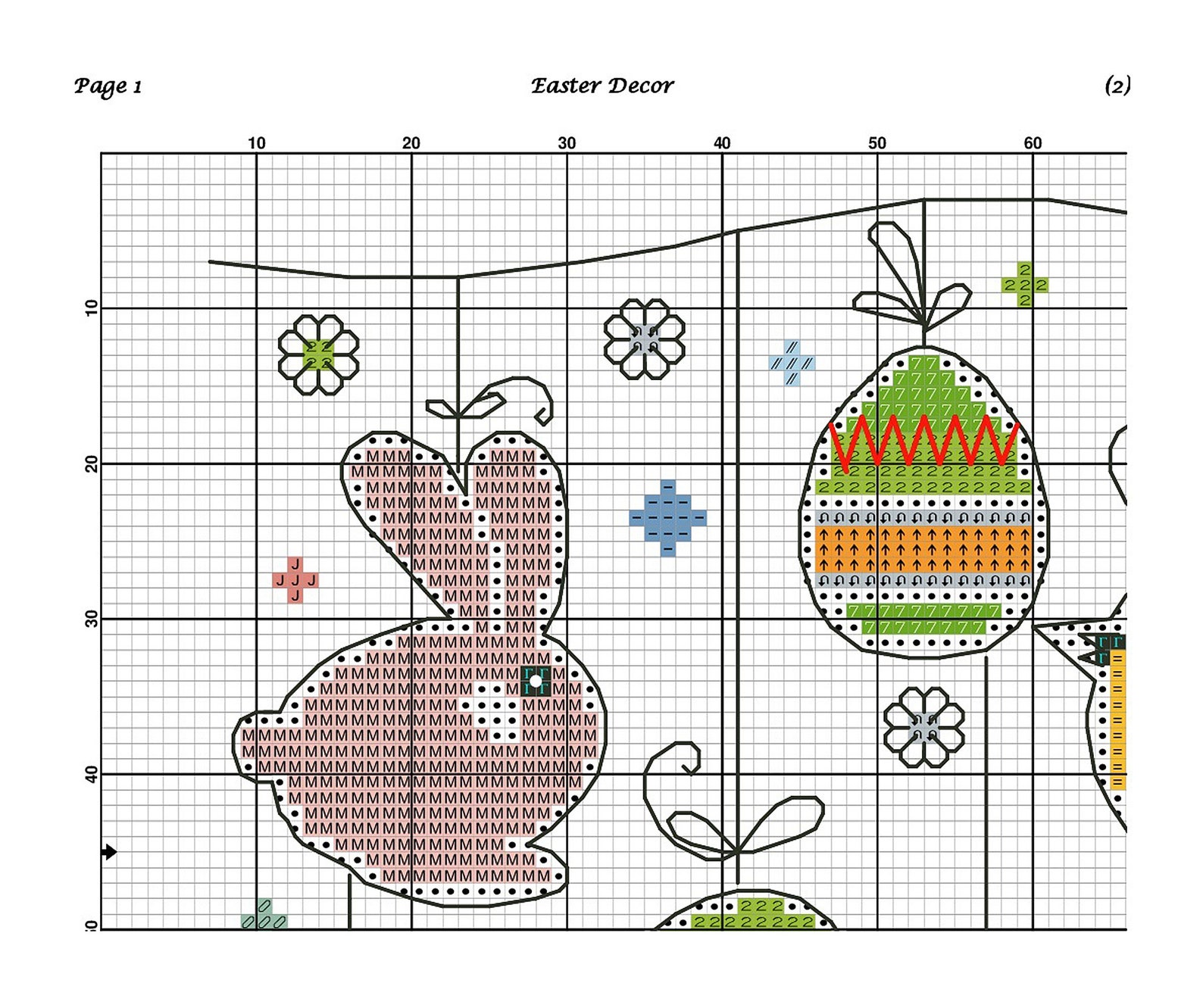 EASTER Cross Stitch Pattern Easter Eggs Cross Stitch Pattern Etsy