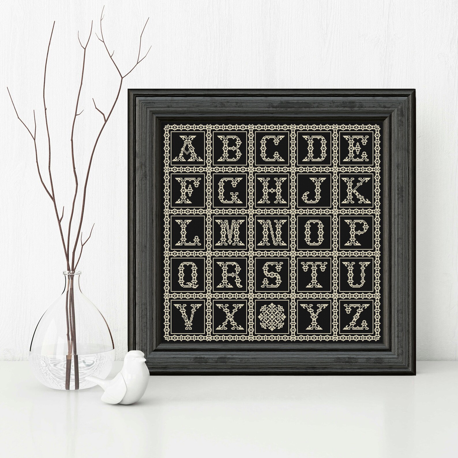 Sampler Cross Stitch Pattern Alphabet Cross Stitch Pattern | Etsy