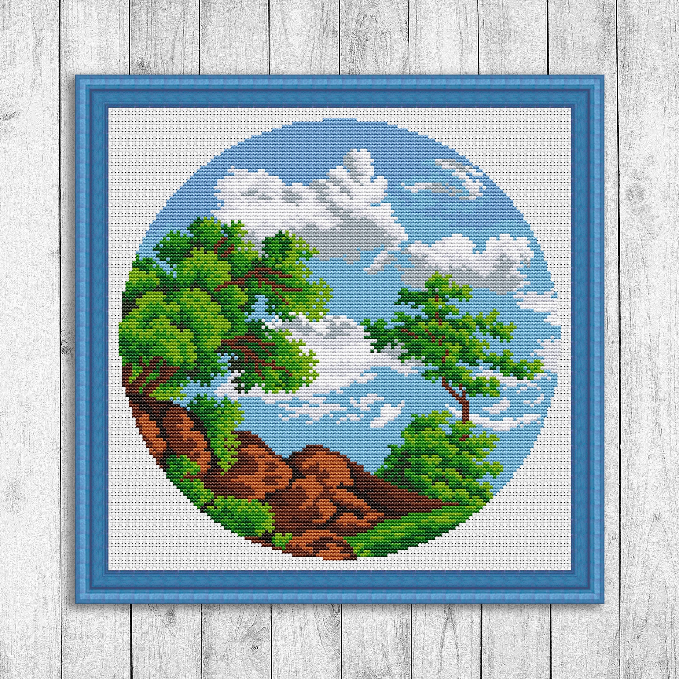 Nature Cross Stitch Pattern Modern Cross Stitch Pattern | Etsy