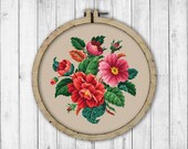 Vintage Wild Roses Cross Stitch Pattern, Embroidery Rose, Rose Cross Stitch Pattern, Flowers Cross Stitch Pattern, Embroidery Flowers