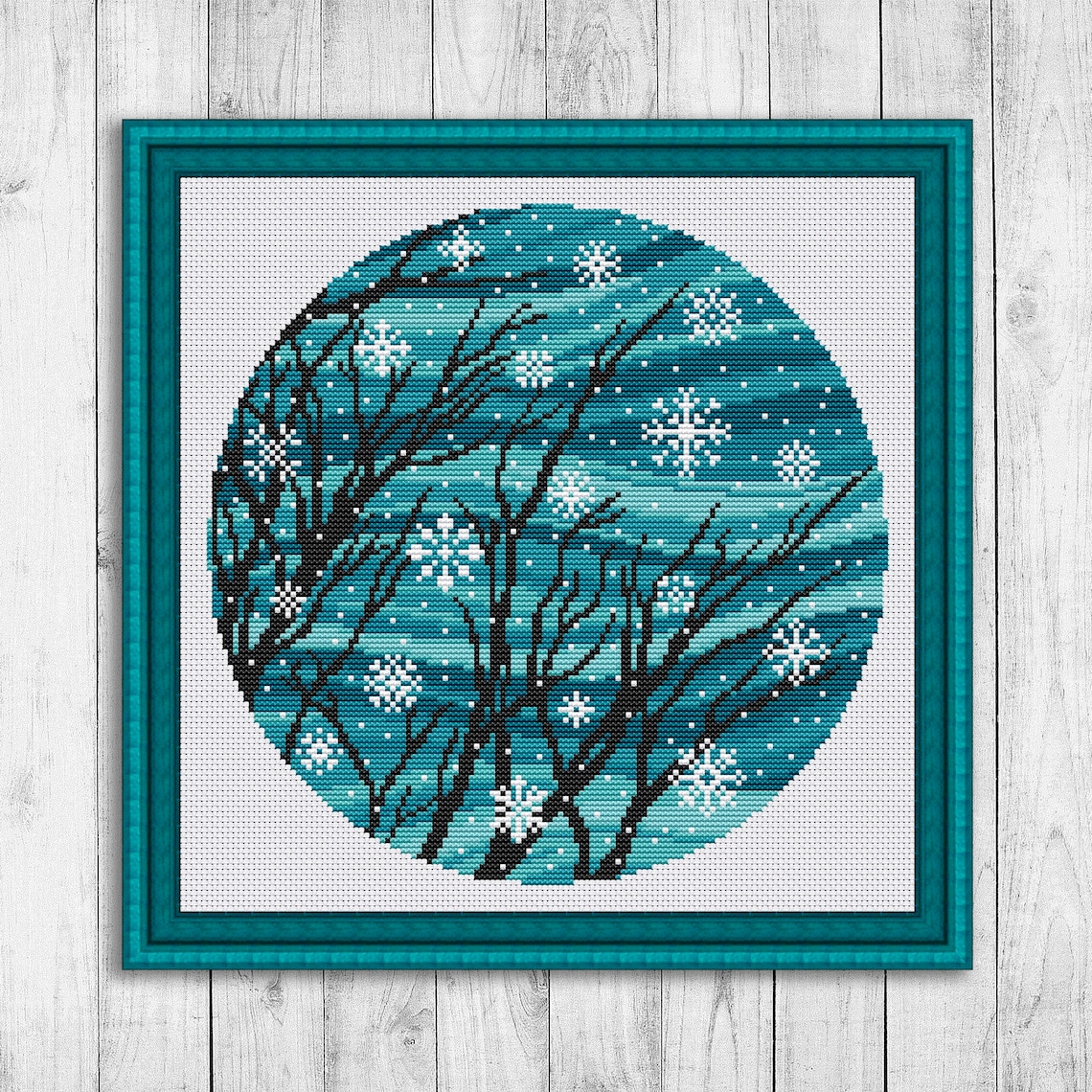 Winter Landscape Cross Stitch Pattern Nature Counted Cross | Etsy
