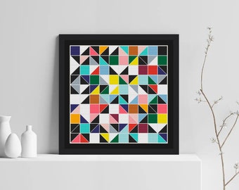 Modern Cross Stitch Pattern, Geometric Cross Stitch Pattern, Tile Cross Stitch Pattern, Ornament Cross Stitch Pattern, Instant Download PDF