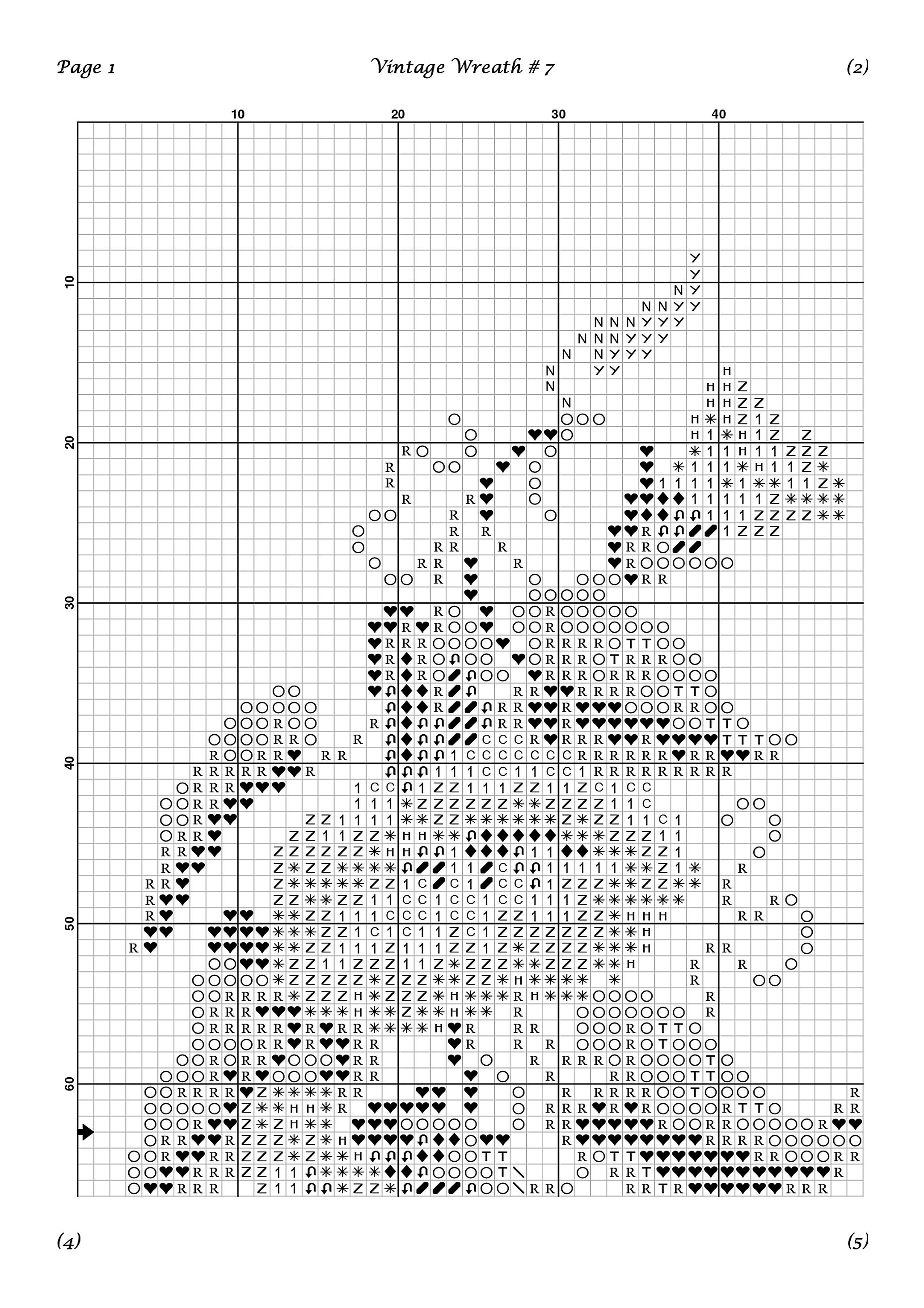 Vintage Wreath 7 Cross Stitch Pattern Flowers Cross Stitch Etsy